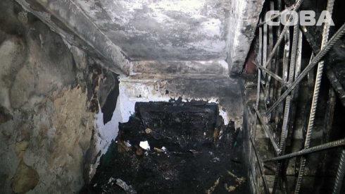 Ночью произошел пожар в подъезде дома на Шевченко