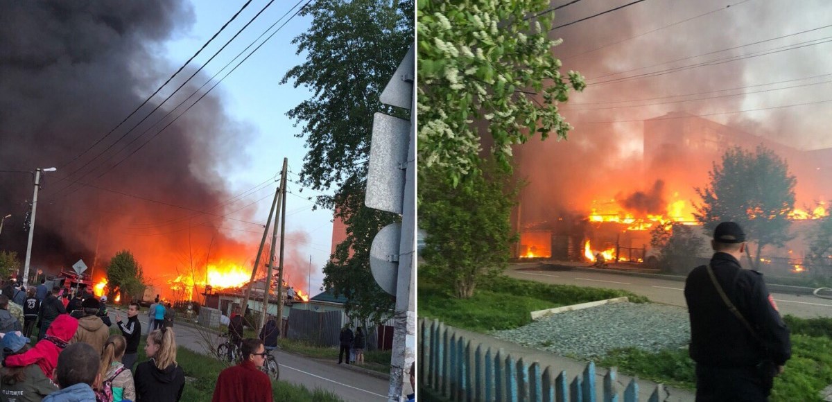 В ещё одном пожаре в Нижнем Тагиле сгорели два жилых дома и автомобиль