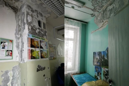 Жители Серова пожаловались на обшарпанные стены в детской поликлинике
