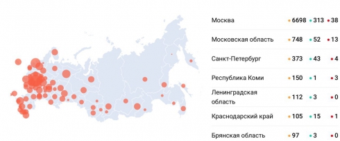 В России число зараженных коронавирусом превысило отметку 10 тысяч