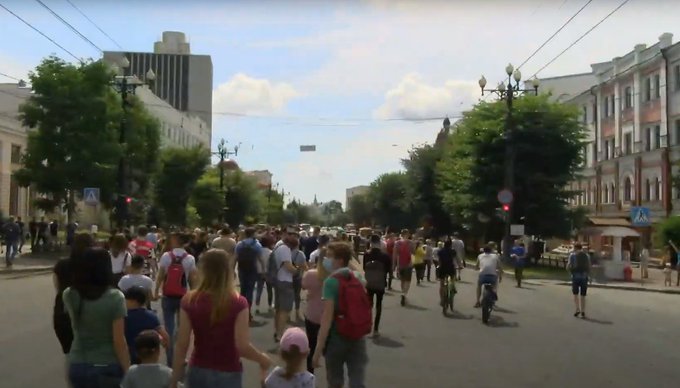 В Хабаровске прошла новая акция в поддержку арестованного губернатора