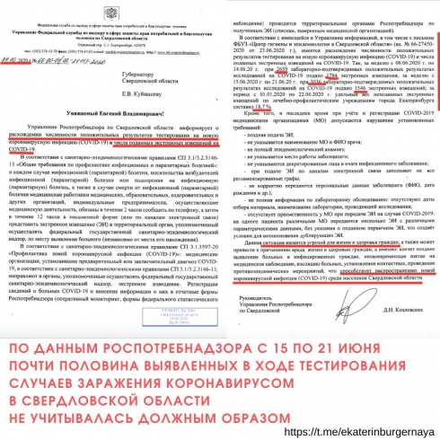 Телеграм-канал: почти половина выявленных случаев коронавируса в Свердловской области не учитывалась 