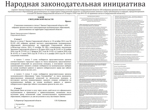 Опубликован проект закона о возвращении прямых выборов мэра Екатеринбурга