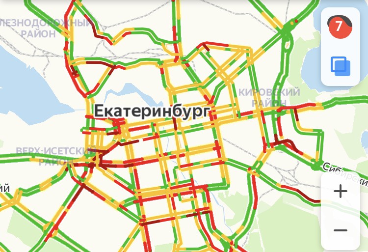 Карта пробок екатеринбург сейчас